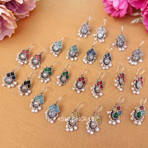 Nova Oxidised Earrings - combo of 6