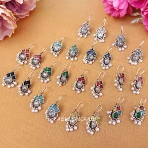 Nova Oxidised Earrings - combo of 6