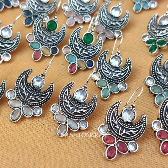 Olivia Oxidised Earrings - combo of 6