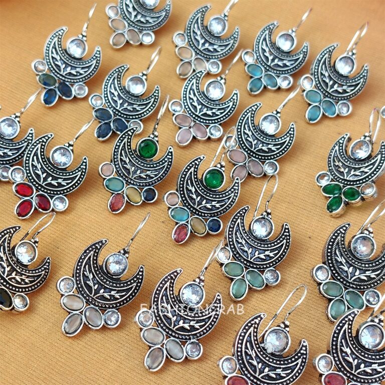 Olivia Oxidised Earrings - combo of 6
