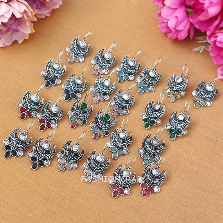 Olivia Oxidised Earrings - combo of 6
