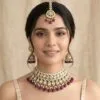 Purple Color Bridal Kundan Jewellery Set