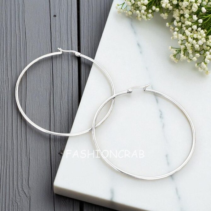 Silver Hoop Earrings-02 Silver Hoop Earrings