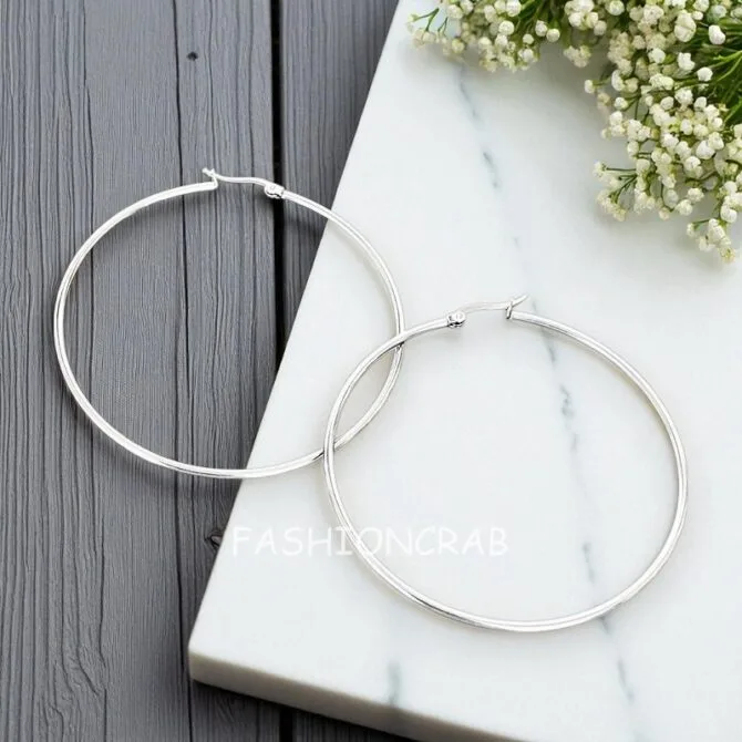 Silver Hoop Earrings-02 Silver Hoop Earrings