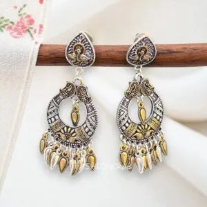 Isha Oxidized Silver Earrings