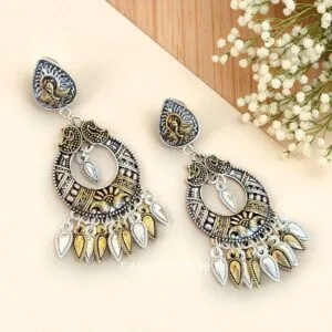 Isha Oxidized Silver Earrings