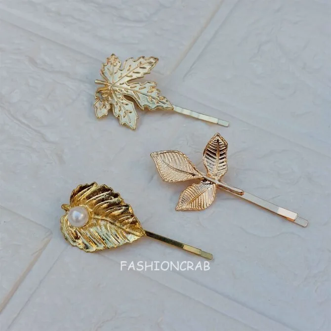 Leaf Shaped Hair Pins for Girls