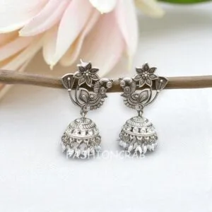 Oxidised Peacock Earrings