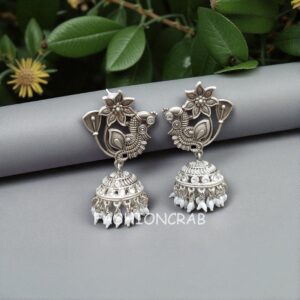 Oxidised Peacock Earrings