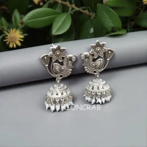 Oxidised Peacock Earrings