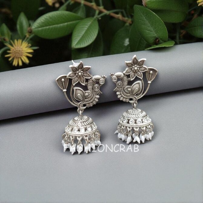 Oxidised Peacock Earrings Oxidised Peacock Earrings
