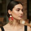 Red Statement Earrings