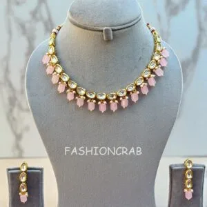 Esha Light Pink Kundan Jewellery Set