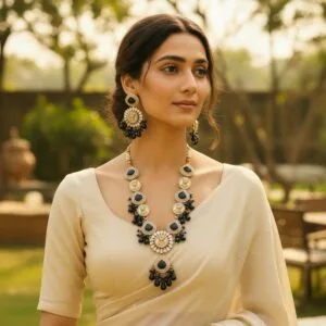 Inayat Kundan Necklace - Black