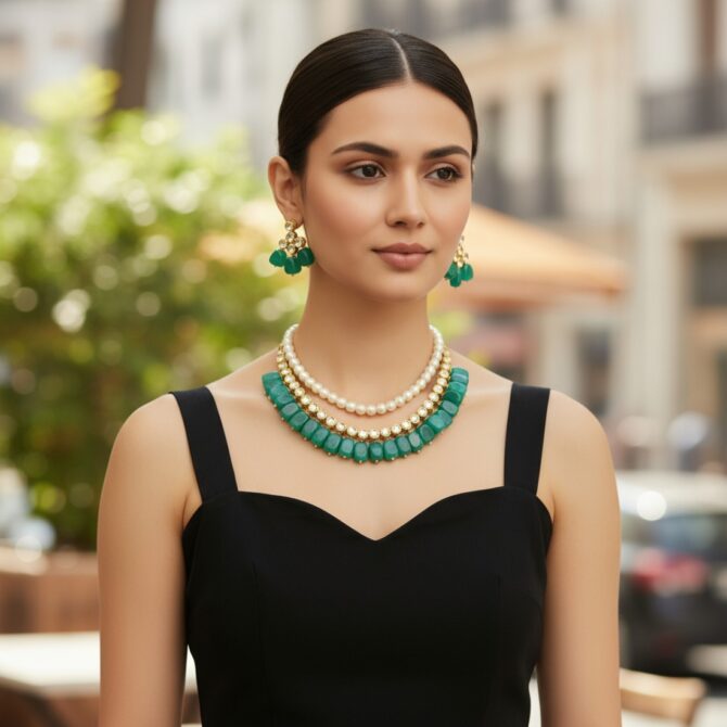 Kareena Green Kundan Jewellery Set-05 Kareena Green Kundan Jewellery Set
