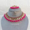 Katyayani Mirror Jewellery Set - Dark Pink