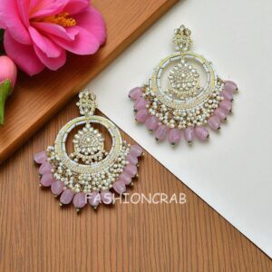 Pink Chandbali Earring