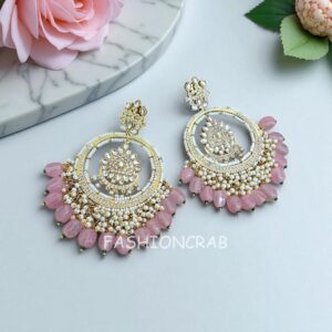Pink Chandbali Earring