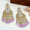 Priyanka Chandbali Earrings - Lavender-06 Priyanka Chandbali Earrings - Lavender