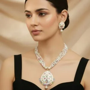 Rani Meenakari Necklace - White