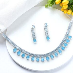 Riddhi Blue AD Necklace Set