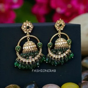 Vaani Jhumka Earrings Green