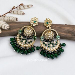 Vaani Jhumka Earrings Green