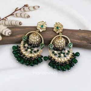 Vaani Jhumka Earrings Green