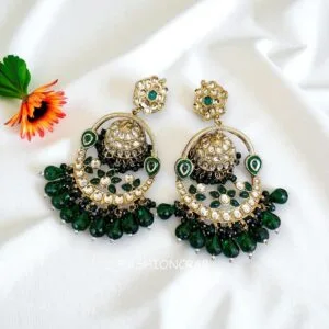 Vaani Jhumka Earrings Green