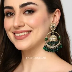Vaani Jhumka Earrings Green