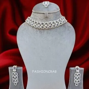 Zeenat Purple AD Necklace Set