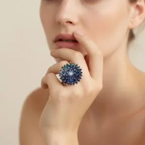 Alice Adjustable Blue Ring
