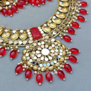 Divya Mirror Necklace Red