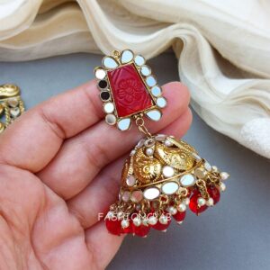 Divya Mirror Necklace Red