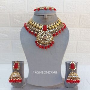 Divya Mirror Necklace Red