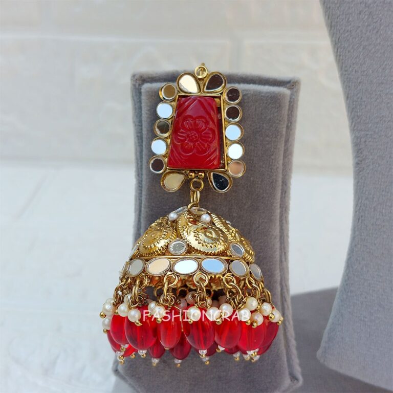 Divya Mirror Necklace Red
