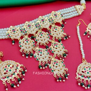Red Green Jadau Jewellery