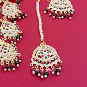 Red Green Jadau Jewellery