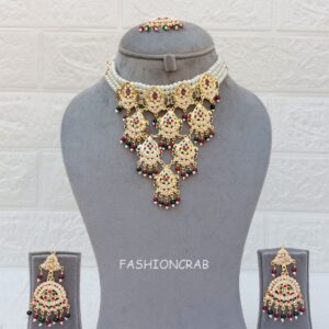 Red Green Jadau Jewellery