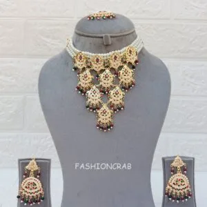 Red Green Jadau Jewellery