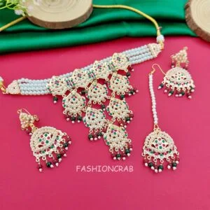 Red Green Jadau Jewellery