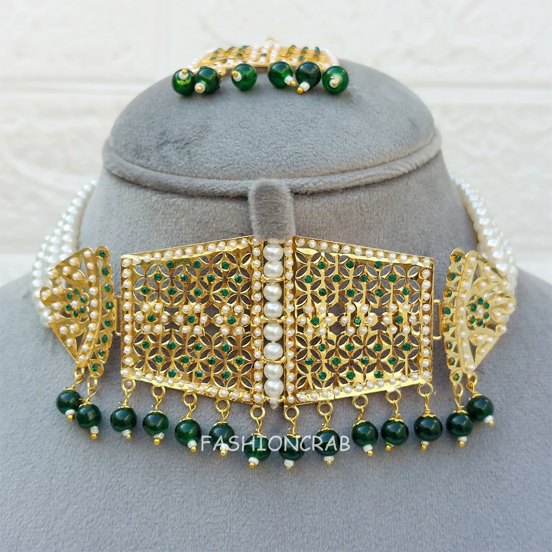Rehana Jadau Jewellery Dark Green