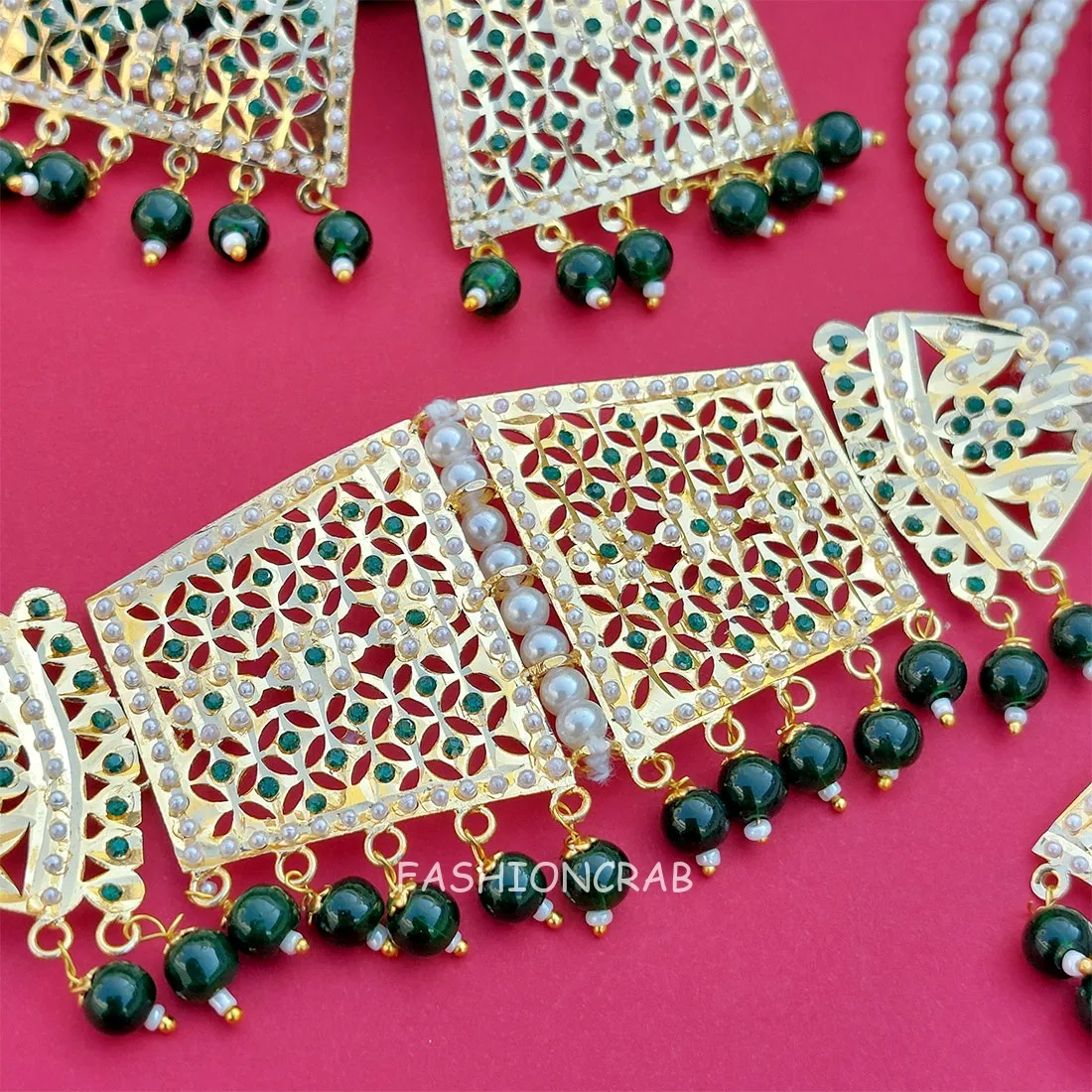 Rehana Jadau Jewellery Dark Green