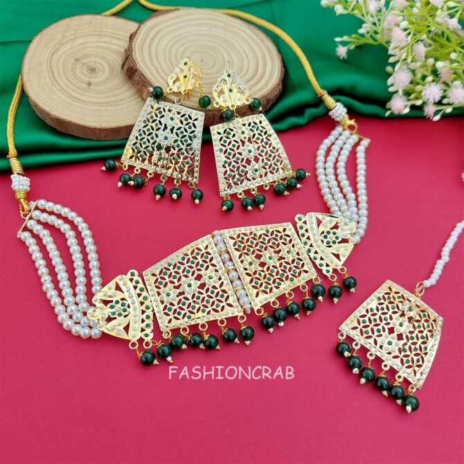Rehana Jadau Jewellery Dark Green