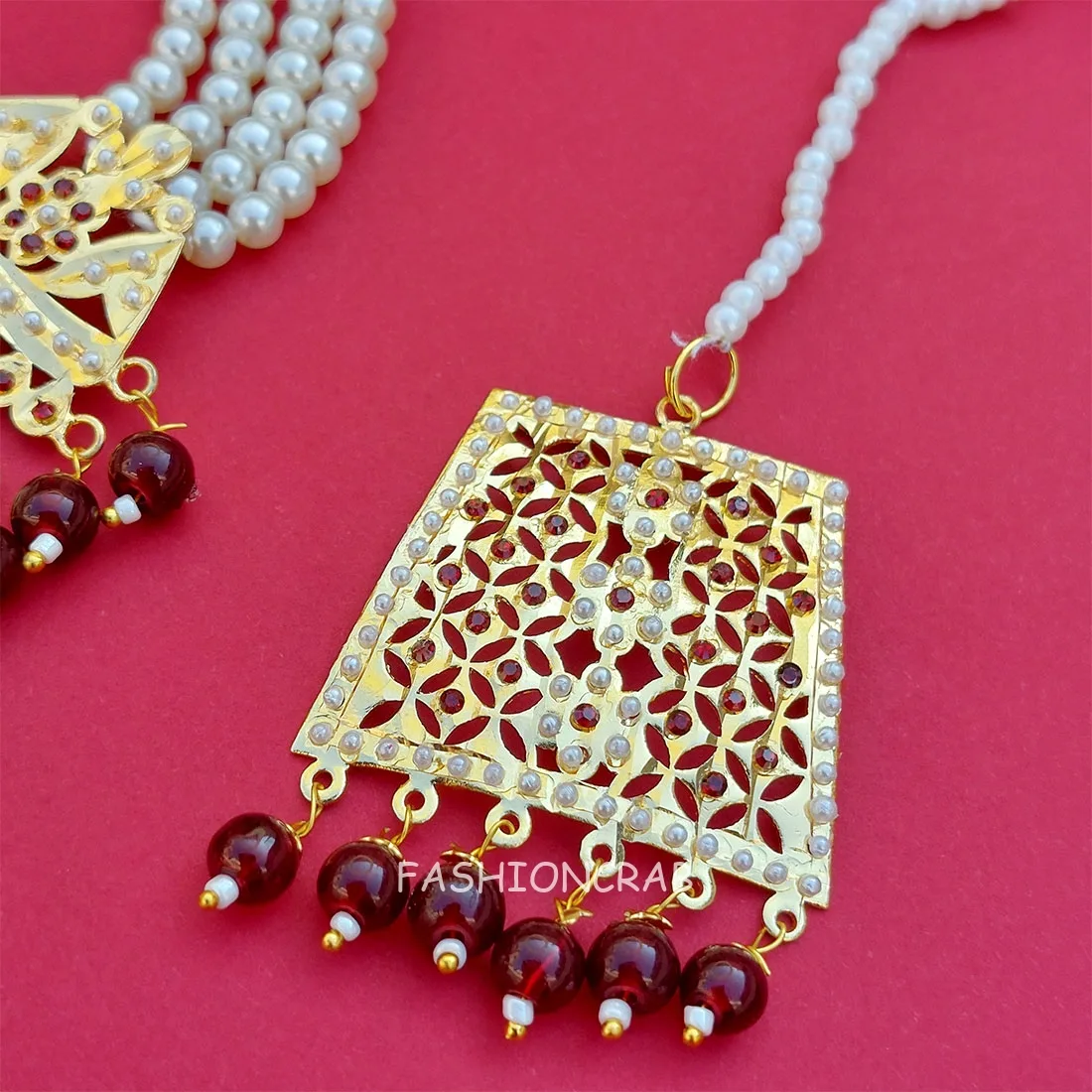 Rehana Jadau Jewellery Maroon