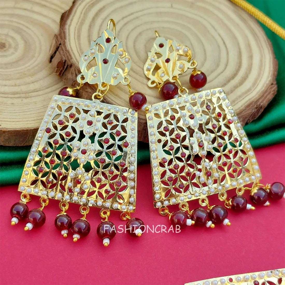 Rehana Jadau Jewellery Maroon