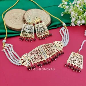 Rehana Jadau Jewellery Maroon