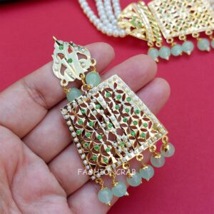 Rehana Jadau Jewellery Pista Green