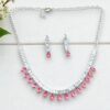 Riddhi Pink AD Necklace Set