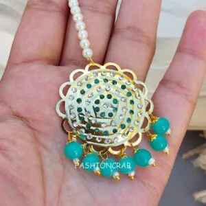 Bahar Jadau Jhumka Earring Blue